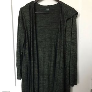 Ana Heathered Gray Hoodie Cardigan Sweater